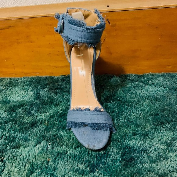 Bai Beiai Denim Stiletto Sandals with Ankle Strap Size 40 - Picture 4 of 16